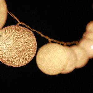 35 LED bulbs Handmade White Cotton Ball Lights